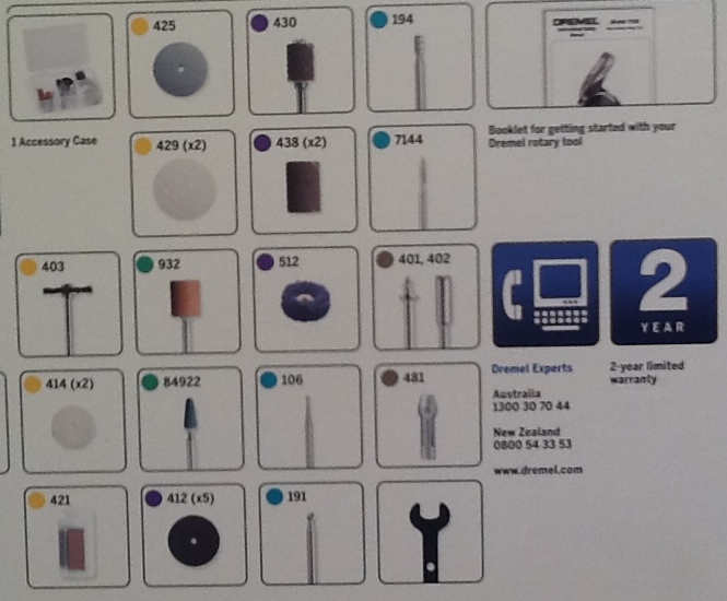 Dremel Accessories Chart