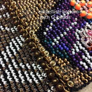 embellishing the Moertel Fairy beaded crochet purse