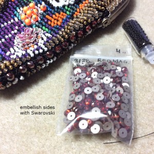Swarovski side embellishments for beaded crochet purse
