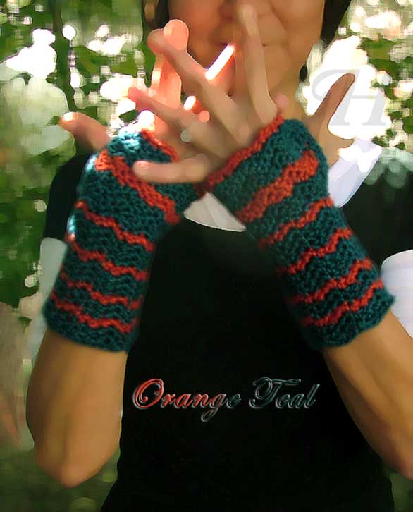 orange teal gloves ch0263d-020