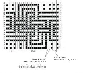 mosaic crochet chart-black-row