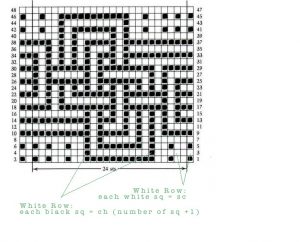 mosaic crochet chart-white-row