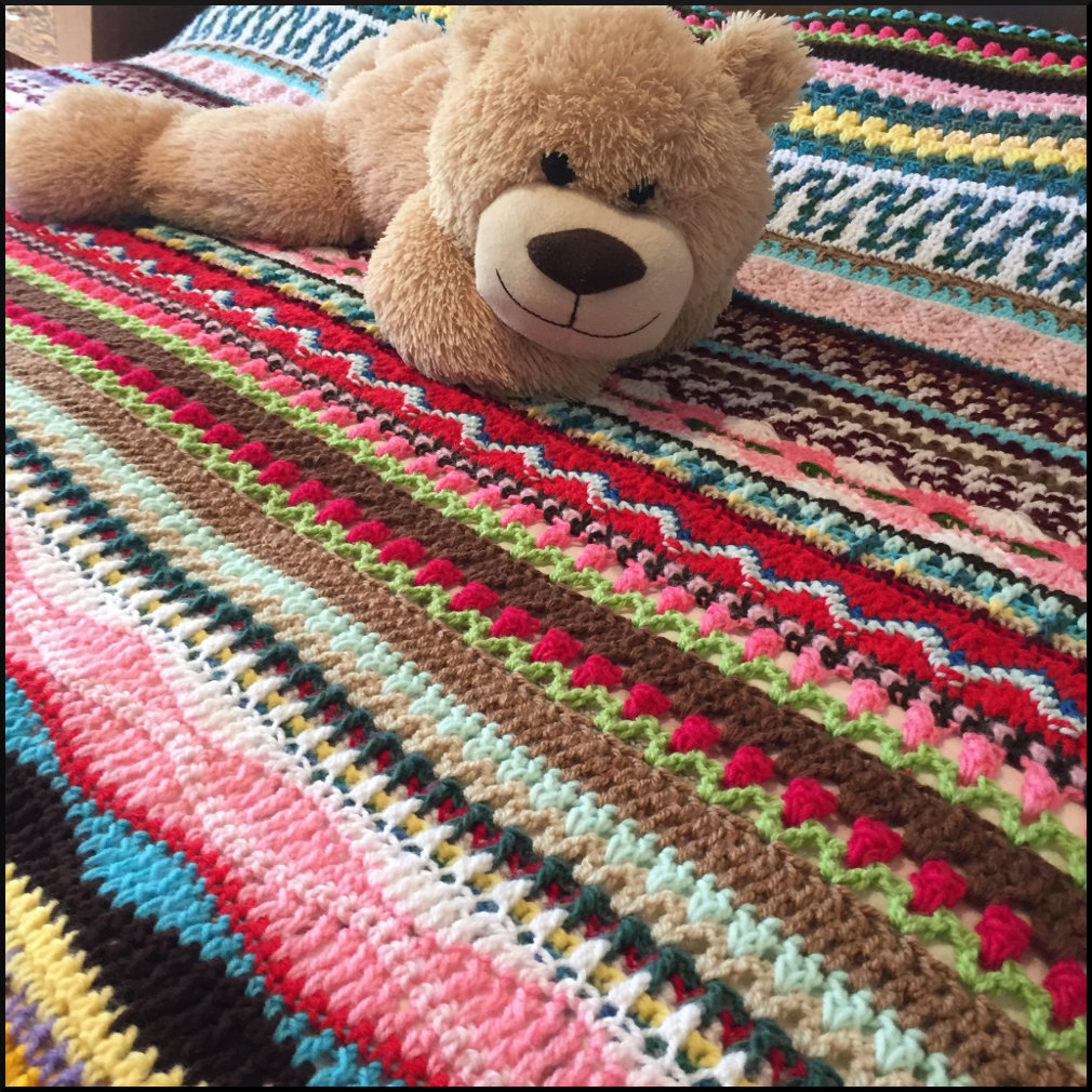 z. Afghan Crochet Blanket 2 - Random Stripes; CH0500