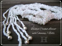 White Beaded Crochet Necklace