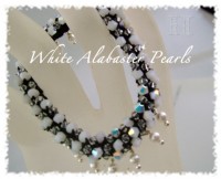 White Alabaster Pearl Crochet Bracelet