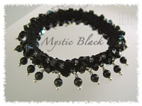 Swarovski Mystic Black beaded crochet bangle