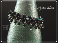 Swarovski Mystic Black beaded crochet bangle