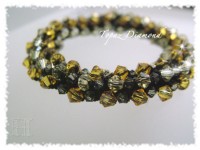 Topaz Diamond beaded crochet bangle