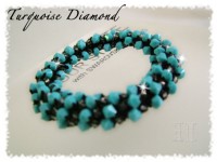 Turquoise Diamond Crochet Bangle