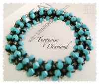 Turquoise Diamond Crochet Bangle