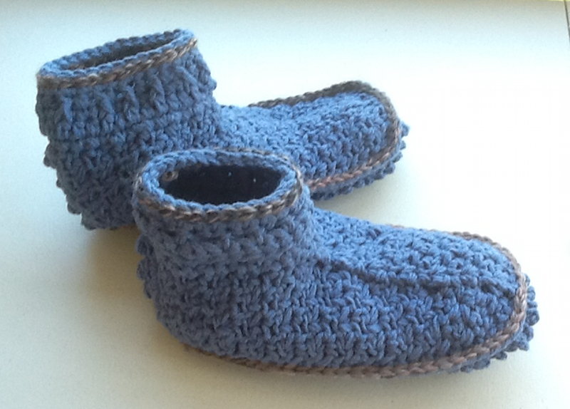 Adult Male Crochet Booties - keep warm and clean floors! ・ClearlyHelena