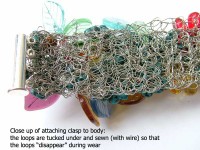 underside of wire crochet bracelet