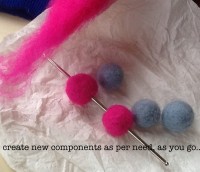 felting some beads