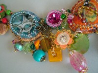 close up of mix media necklace