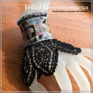 beaded picture crochet cuff CH0367-000