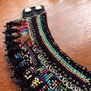 Colour & Frills beaded picture-crochet cuff bracelet