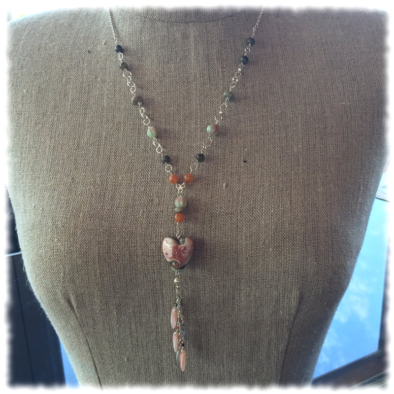 Cindy's Lampwork Gemstones Birthday Necklace ・ClearlyHelena