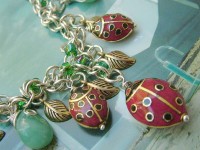 Handmade Ladybug Amazonite necklace (CC00162)