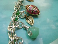 Handmade Ladybug Amazonite necklace (CC00162)