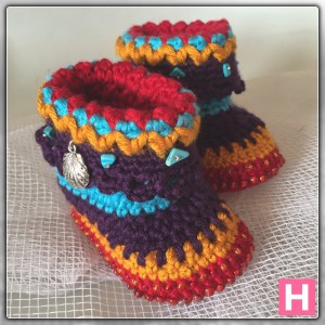 Bohemian Baby Booties CH0388/SOLD ・ClearlyHelena