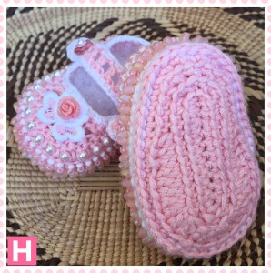 pink flower baby shoes-003