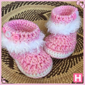 pink fluffy baby boots-002