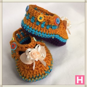 rose and buttons baby shoes CH0389-004