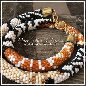 black white brown necklace CH0402-002