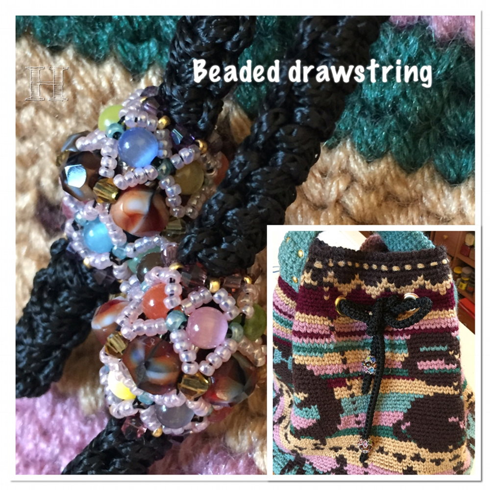 Noir Crochet Needles Drawstring Pouch