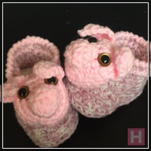 Pink Piggy Booties CH0430-001