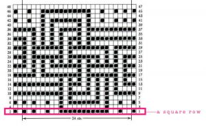 mosaic kntting chart - sq row