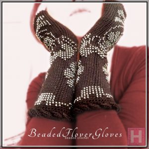 beaded flower glove CH0443-002