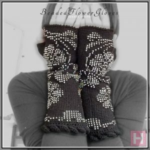 beaded flower glove CH0443-005