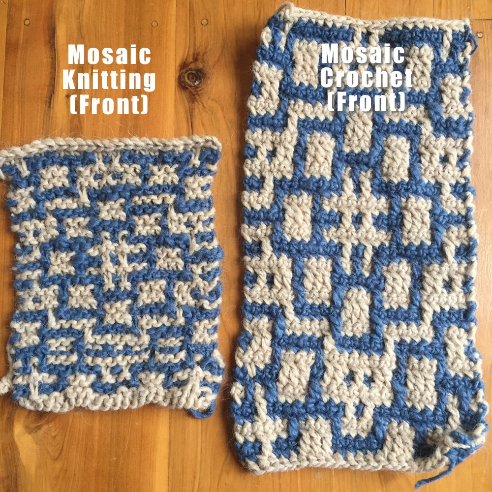 Mosaic Knitting vs Mosaic Crochet ・ClearlyHelena