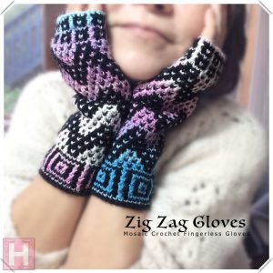 zig zag fingerless gloves CH0439-000