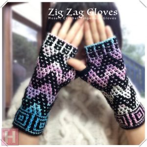 zig zag fingerless gloves CH0439-001