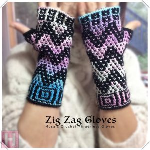 zig zag fingerless gloves CH0439-003