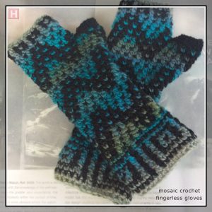fingerless gloves zigzag blues CH0451-002