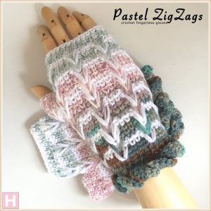pastel zigzag crochet gloves CH0445-000