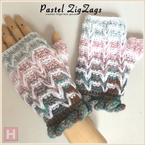 pastel zigzag crochet gloves CH0445-001