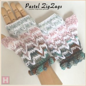 pastel zigzag crochet gloves CH0445-002