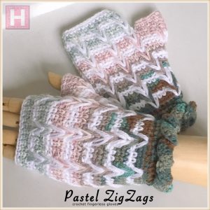 pastel zigzag crochet gloves CH0445-004