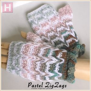 pastel zigzag crochet gloves CH0445-004