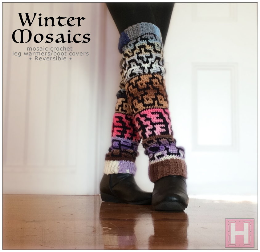 Winter Mosaics Leg Warmers Boot Covers - in Mosaic Crochet ・ClearlyHelena