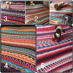 z. Afghan Crochet Blanket 2 - Random Stripes; CH0500 ・ClearlyHelena
