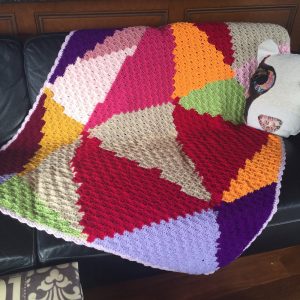 C2C Crochet Lap Blanket - abstract design (CH0508)
