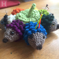 crochet porcupine pincushion