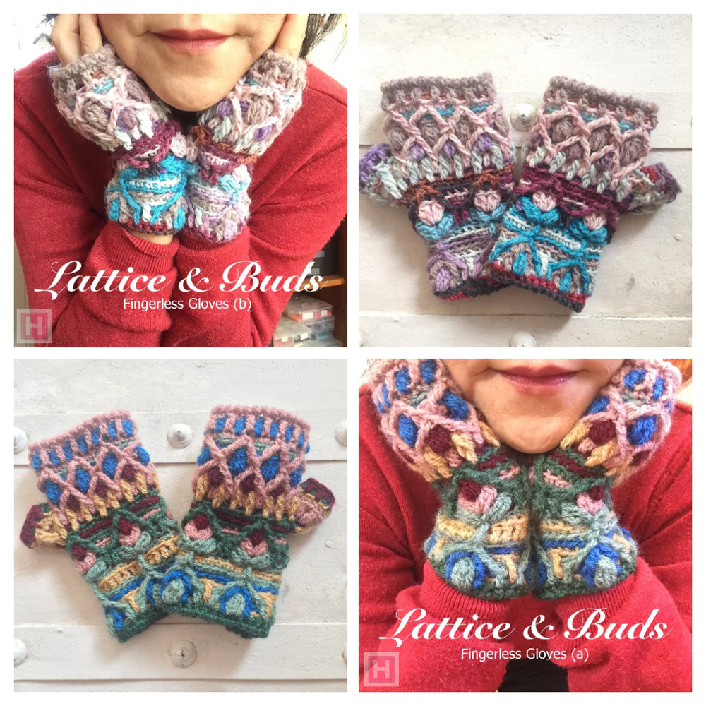 Lattice & Buds Fingerless Gloves in Overlay Crochet/Pattern
