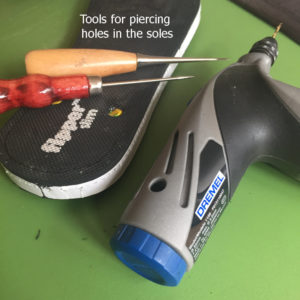 tools for piercing holes in soles for crochet booties