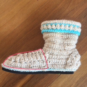 front part of crochet bootie